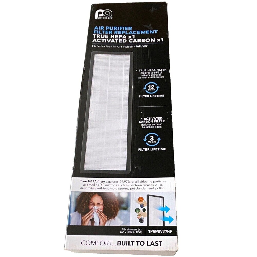Perfect Aire Air Purifier Replacement Filter True HEPA Carbon 1PAPUV27HF 1pk